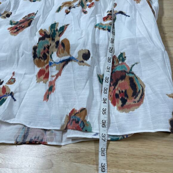 Vince NWT Vince Ikat Floral Smocked Tiered Midi Maxi Skirt Pockets Size 3X - Picture 8 of 12